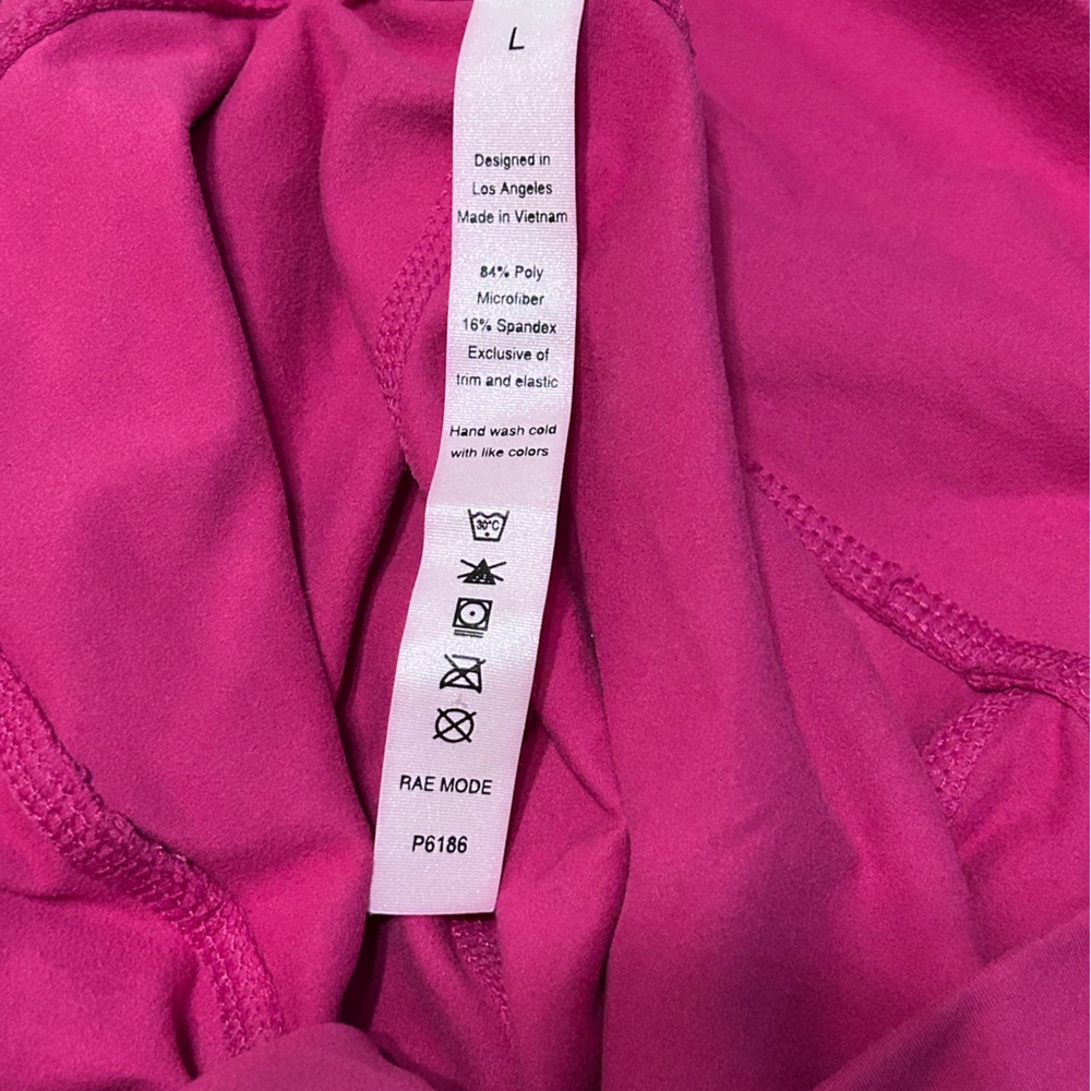 Rae Mode Large raspberry high waisted poly microfiber spandex pocket leggings - Picture 3 of 10